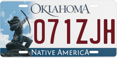 OK license plate 071ZJH