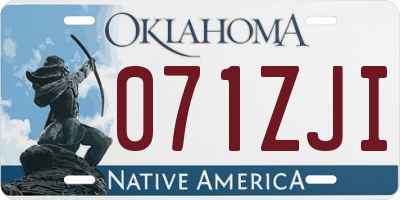 OK license plate 071ZJI