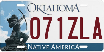 OK license plate 071ZLA