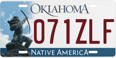 OK license plate 071ZLF