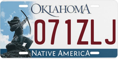 OK license plate 071ZLJ