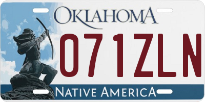 OK license plate 071ZLN