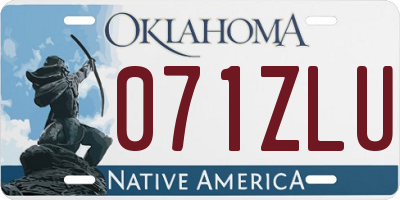 OK license plate 071ZLU