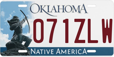 OK license plate 071ZLW