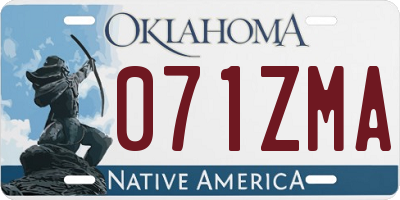 OK license plate 071ZMA