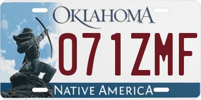 OK license plate 071ZMF