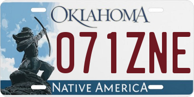 OK license plate 071ZNE