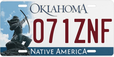 OK license plate 071ZNF