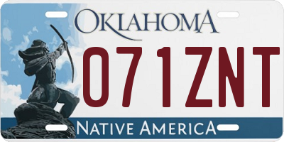 OK license plate 071ZNT