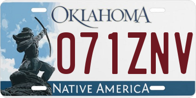 OK license plate 071ZNV