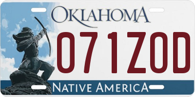 OK license plate 071ZOD