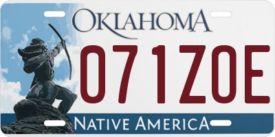 OK license plate 071ZOE
