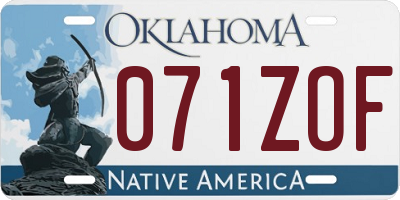 OK license plate 071ZOF