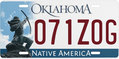 OK license plate 071ZOG