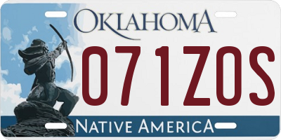 OK license plate 071ZOS