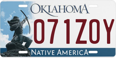 OK license plate 071ZOY