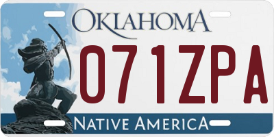 OK license plate 071ZPA
