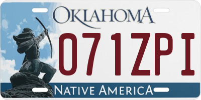 OK license plate 071ZPI