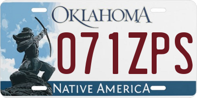 OK license plate 071ZPS