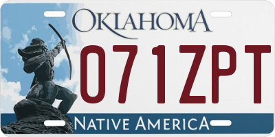 OK license plate 071ZPT
