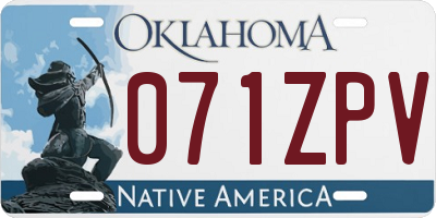 OK license plate 071ZPV