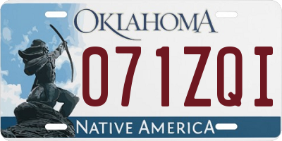 OK license plate 071ZQI