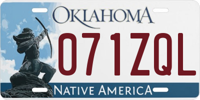 OK license plate 071ZQL