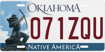 OK license plate 071ZQU