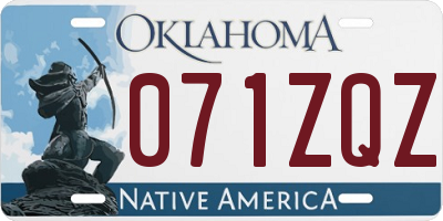 OK license plate 071ZQZ