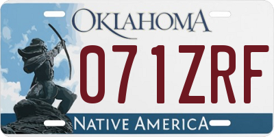 OK license plate 071ZRF