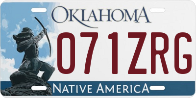 OK license plate 071ZRG