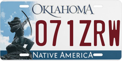 OK license plate 071ZRW