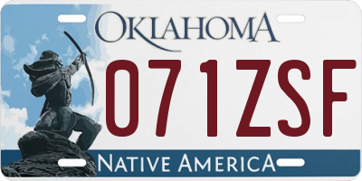 OK license plate 071ZSF