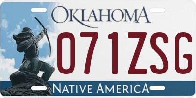 OK license plate 071ZSG