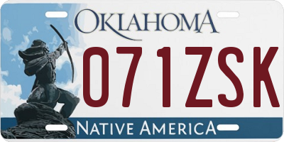 OK license plate 071ZSK