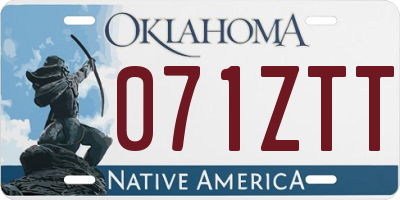 OK license plate 071ZTT