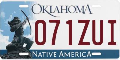 OK license plate 071ZUI