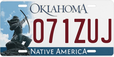 OK license plate 071ZUJ