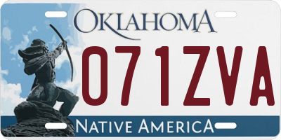 OK license plate 071ZVA