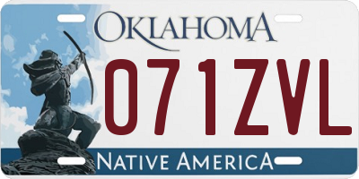 OK license plate 071ZVL