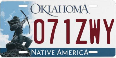 OK license plate 071ZWY
