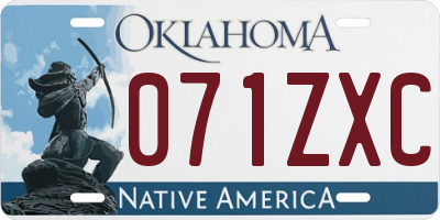 OK license plate 071ZXC