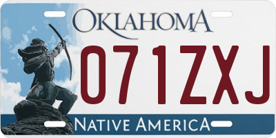 OK license plate 071ZXJ
