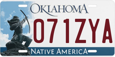 OK license plate 071ZYA
