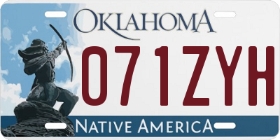 OK license plate 071ZYH