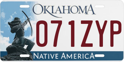 OK license plate 071ZYP