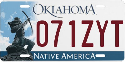 OK license plate 071ZYT