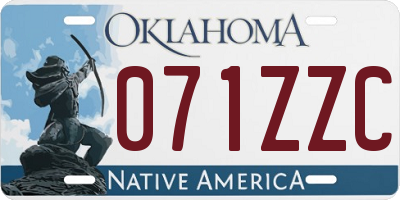 OK license plate 071ZZC