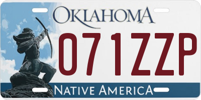 OK license plate 071ZZP