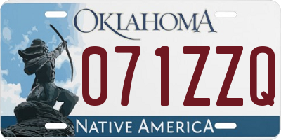 OK license plate 071ZZQ